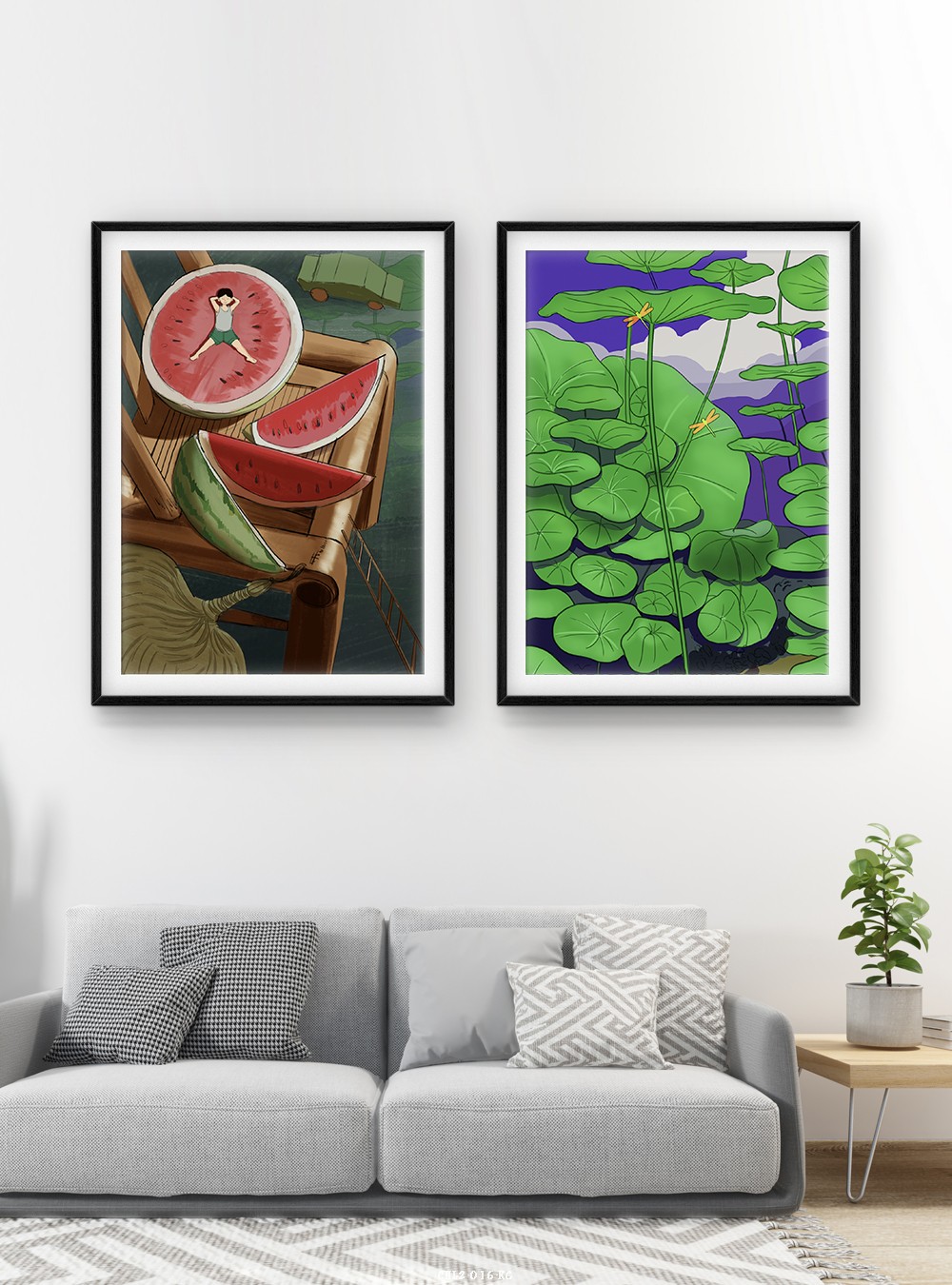 Hoa lá tranh vẽ CHL2-016-KG